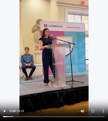 Click to hear a Cambridge student speak about her experience